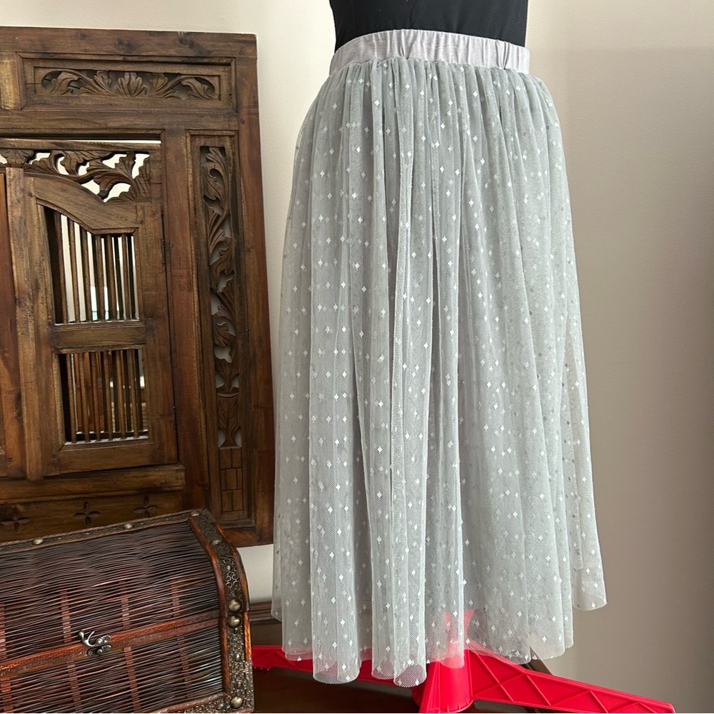 Garnet Hill Prima Tulle Skirt in gray size XS